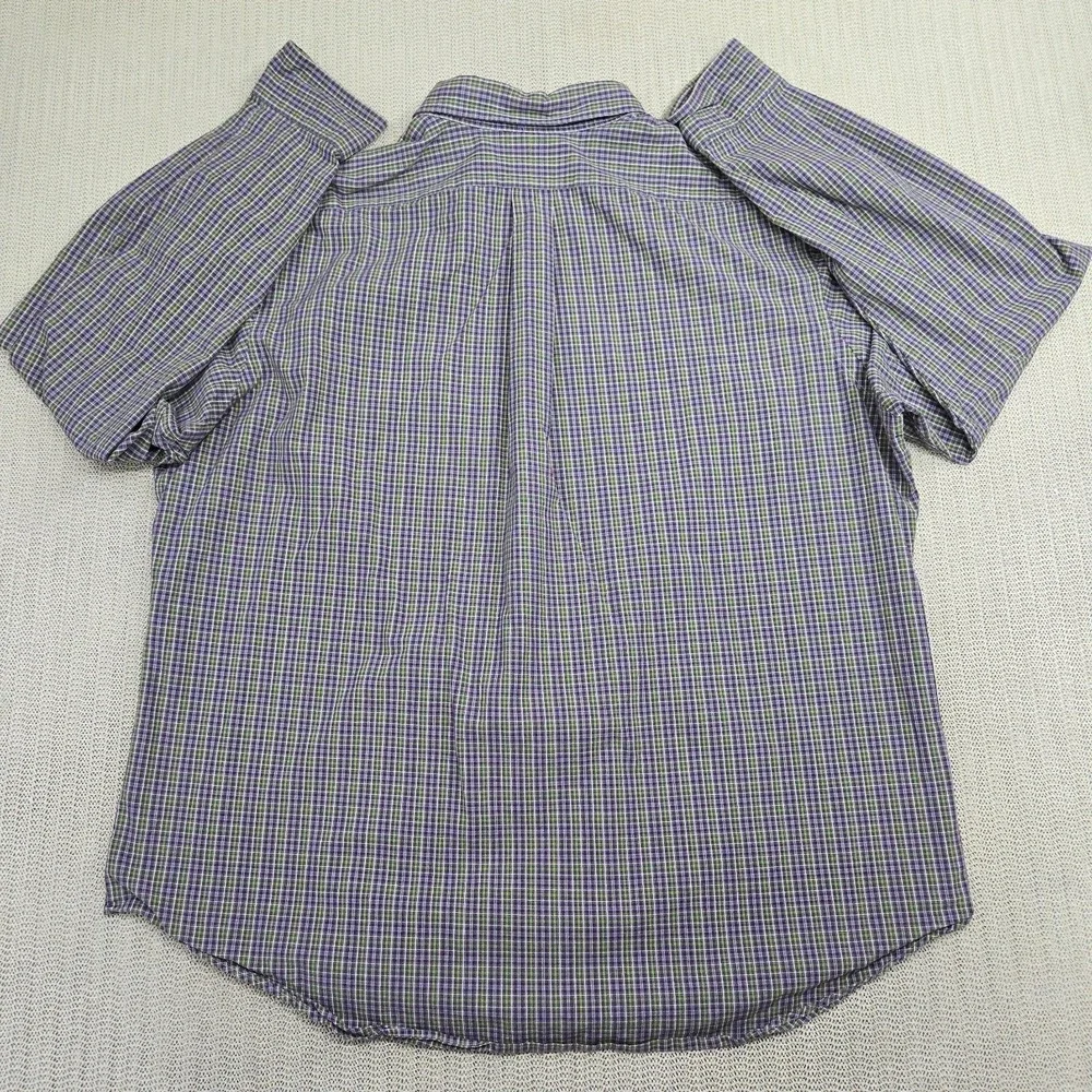 Polo Ralph Lauren Shirt Mens XL Purple Green Check Button Down Long Sleeve Pony
